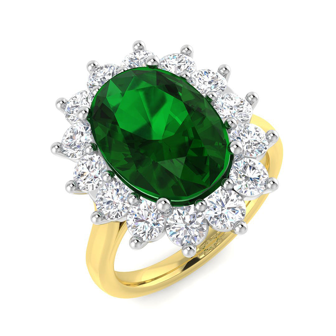 9ct Two-Tone Gold 5.46ct Emerald Ring
