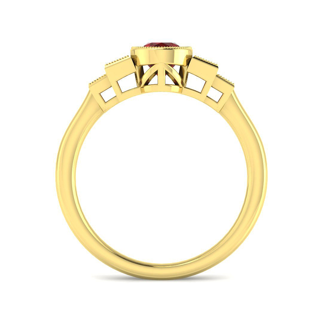 9ct Yellow Gold 1.31ct Ruby Ring