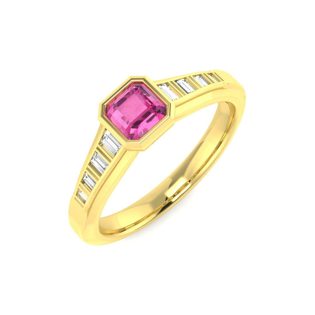 9ct Yellow Gold 0.50ct Pink Sapphire Ring