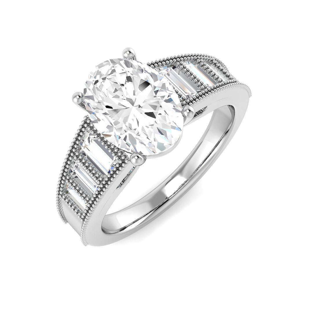 9ct White Gold 2.62ct D VS2 Laboratory Grown CVD Ring