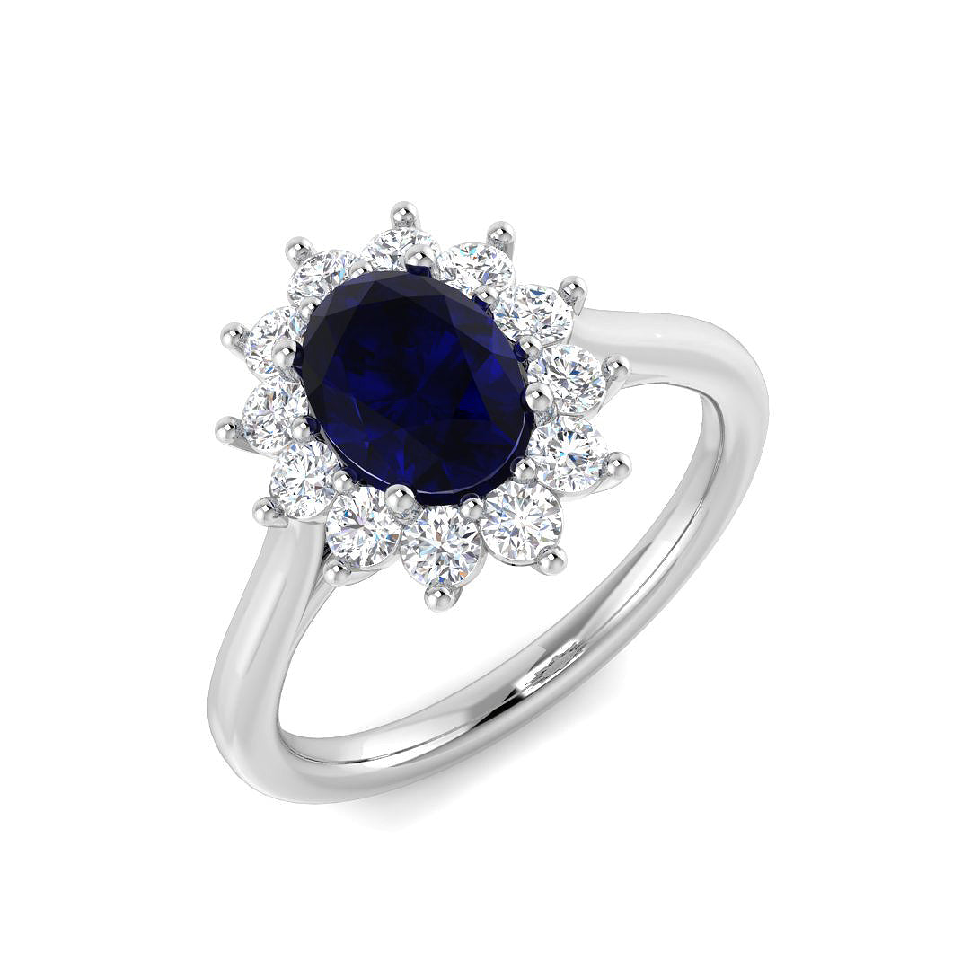 9ct White Gold 2.04ct Blue Sapphire Ring
