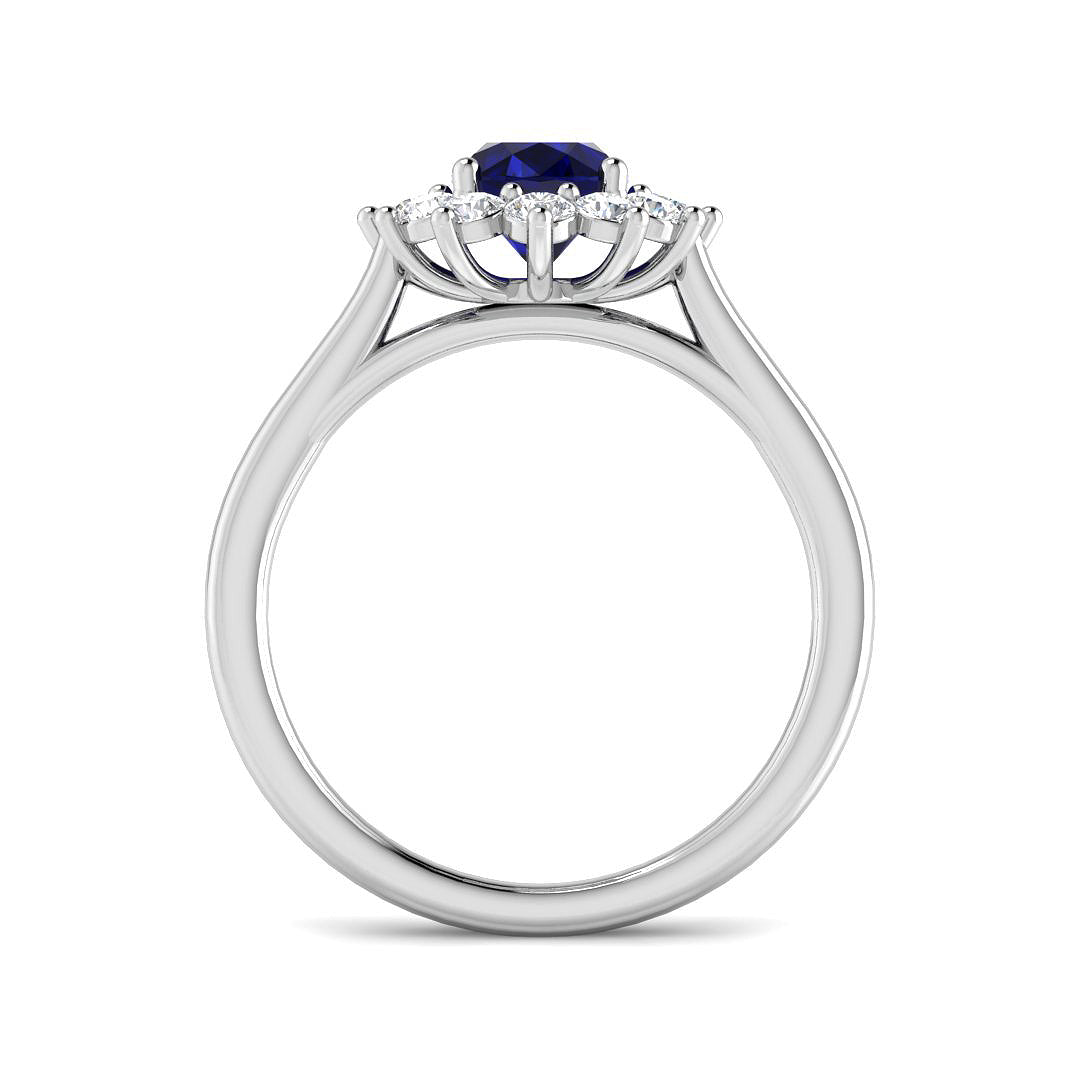 9ct White Gold 2.04ct Blue Sapphire Ring