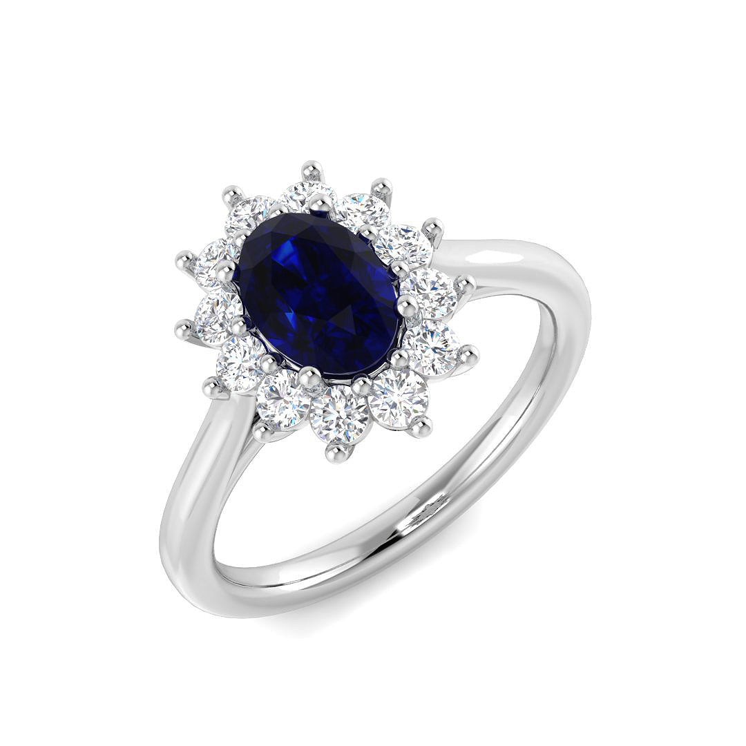 9ct White Gold 1.82ct Blue Sapphire Ring