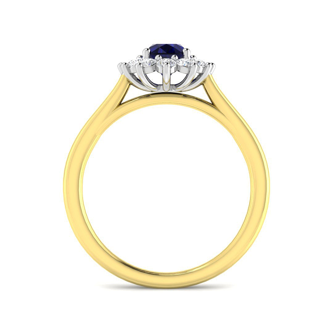 9ct Two-Tone Gold 1.50ct Blue Sapphire Ring