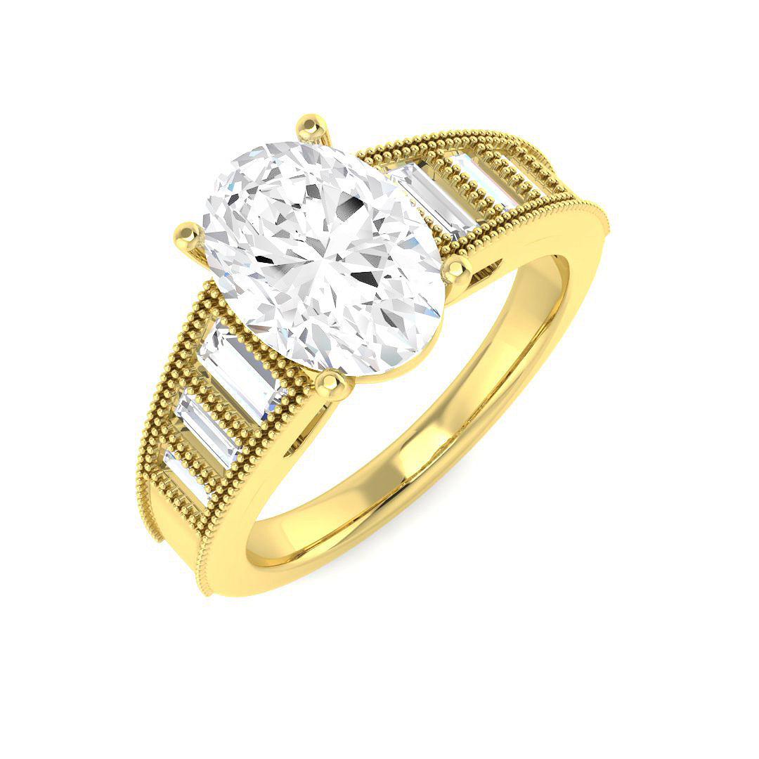 9ct Yellow Gold 2.61ct D VS2 Laboratory Grown CVD Ring
