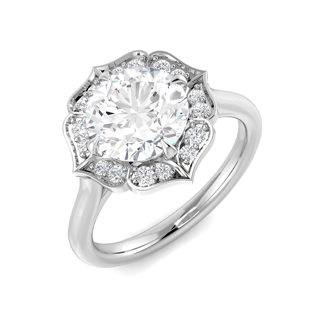 9ct White Gold 2.19ct E VS2 Laboratory Grown CVD Ring