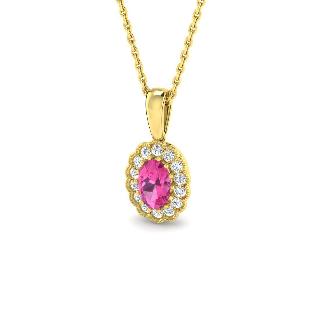 9ct Yellow Gold 0.86ct Pink Sapphire Pendant