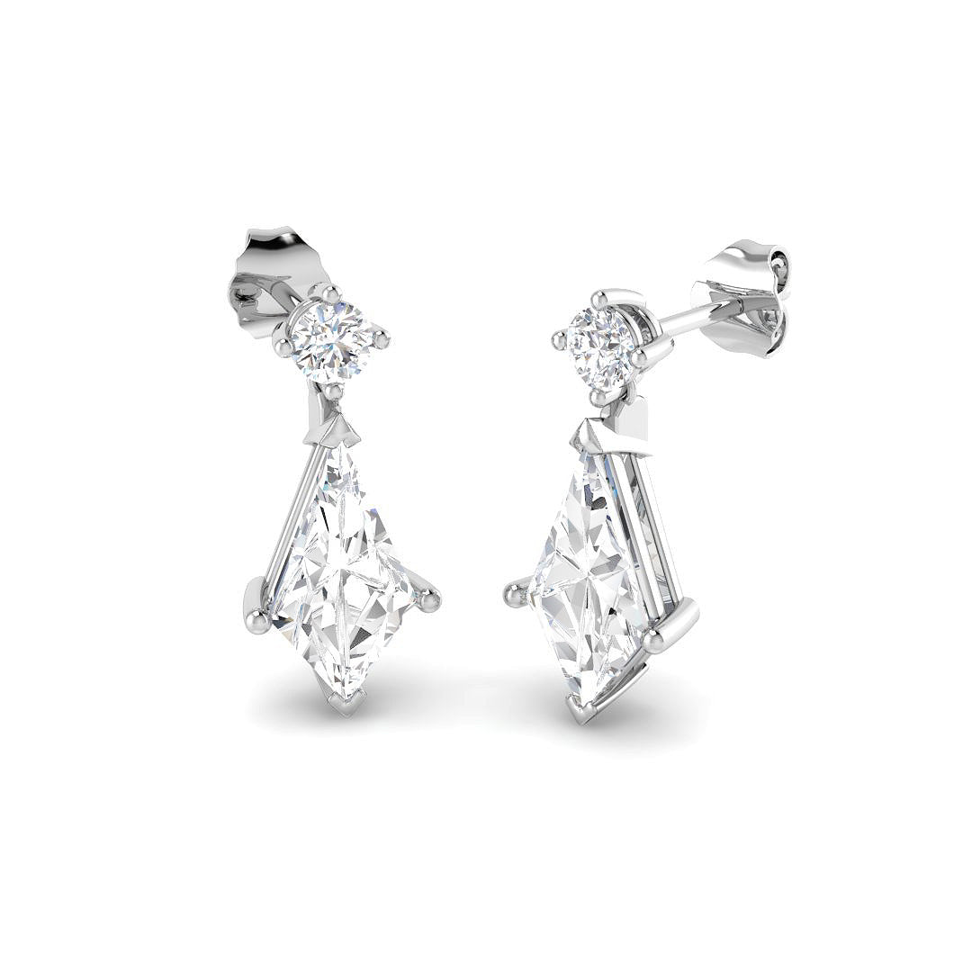 9ct White Gold 3.54ct Laboratory Grown CVD Earrings
