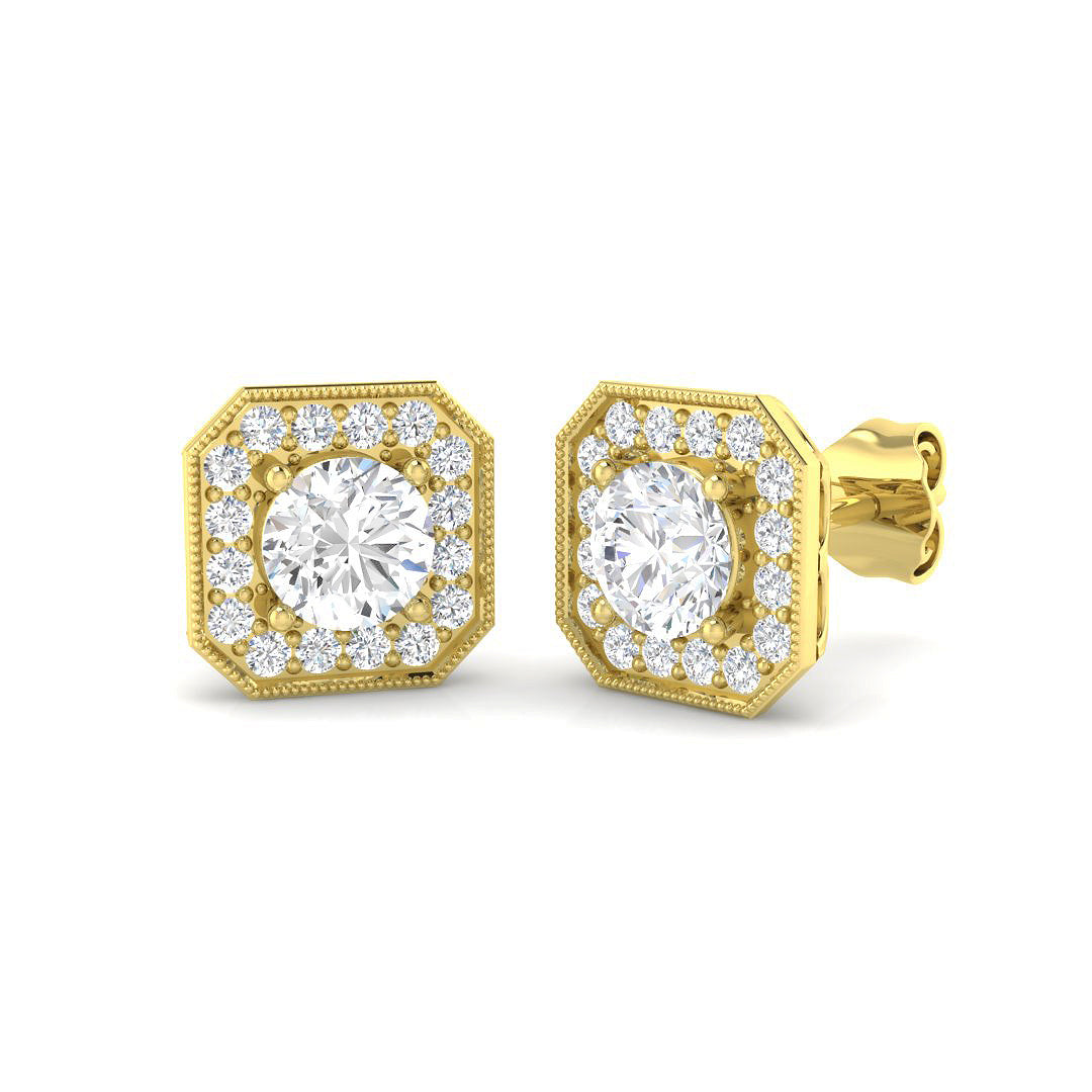 9ct Yellow Gold 1.39ct Laboratory Grown CVD Earrings