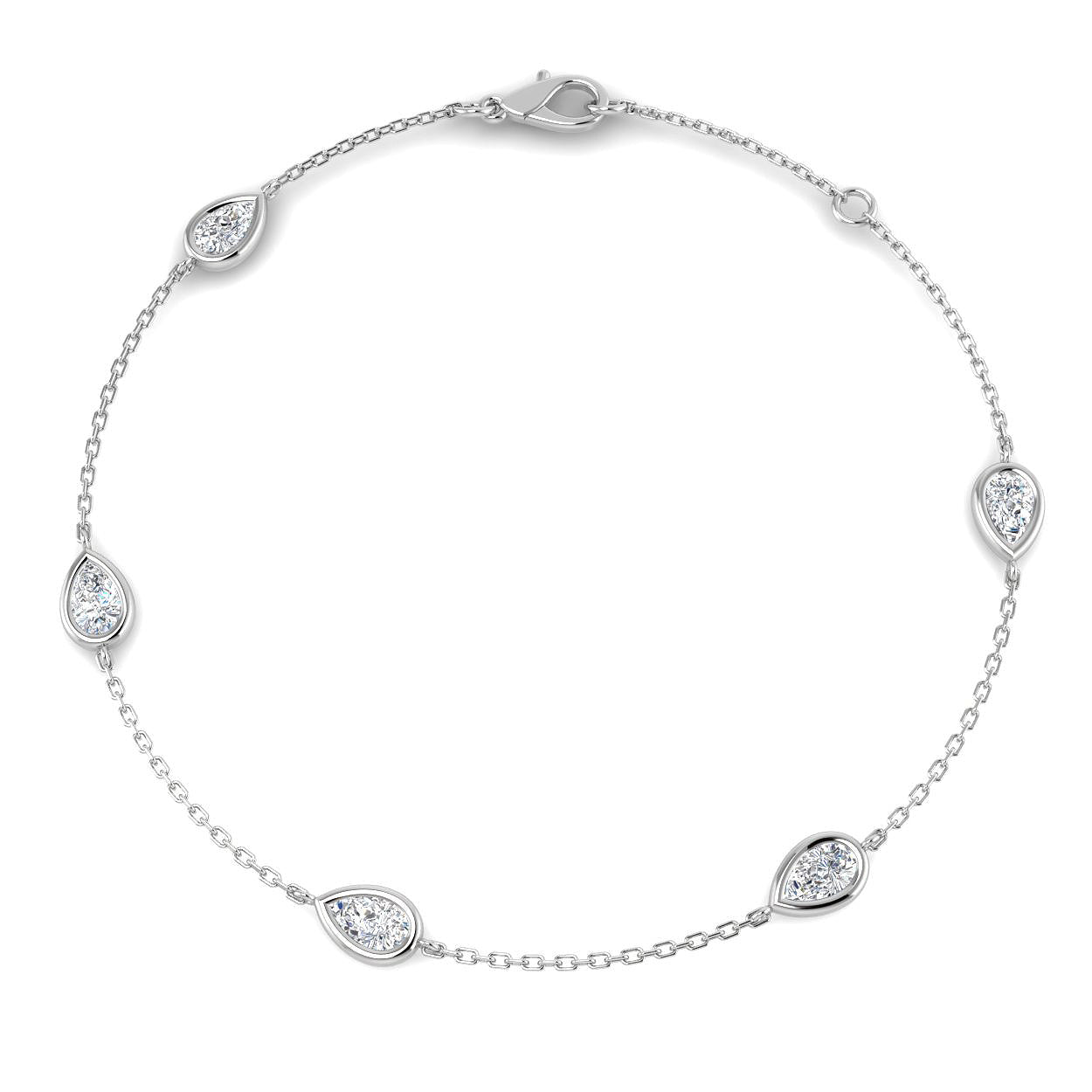 9ct White Gold 1.00ct Laboratory Grown CVD Bracelet