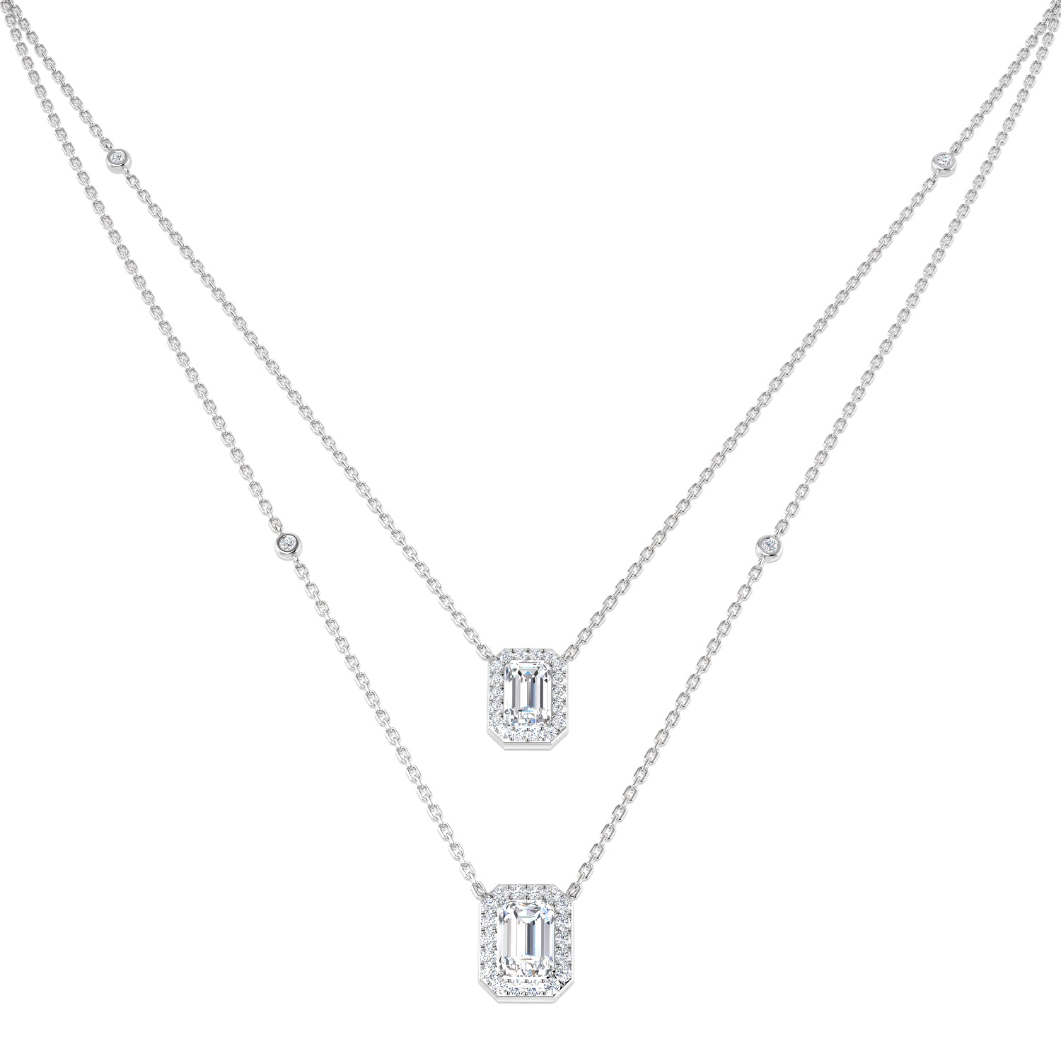 9ct White Gold 2.54ct E VS2 Laboratory Grown CVD Necklace
