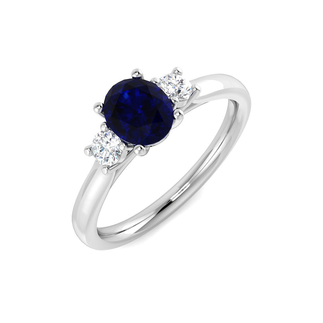 9ct White Gold 1.10ct Blue Sapphire Ring