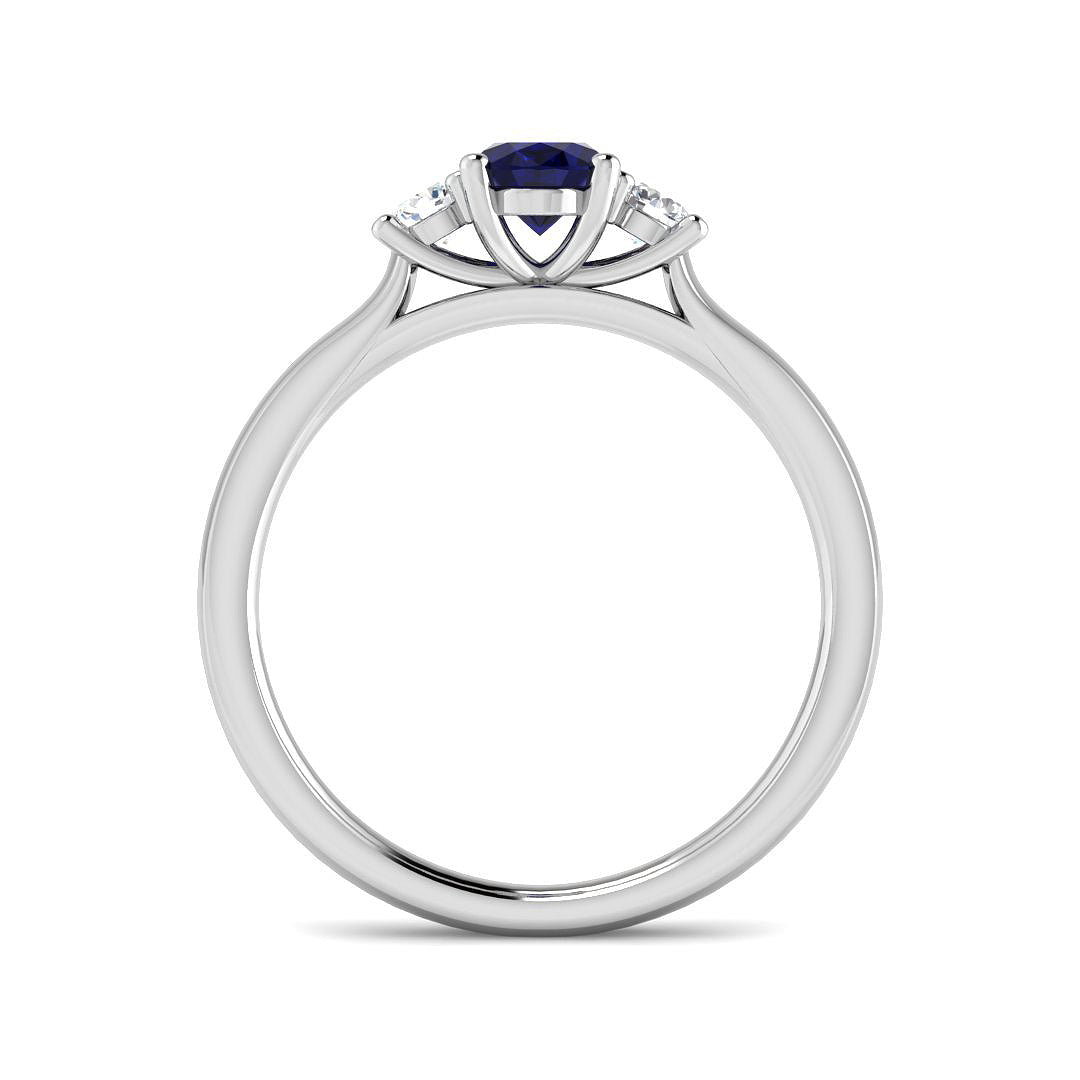 9ct White Gold 1.04ct Blue Sapphire Ring