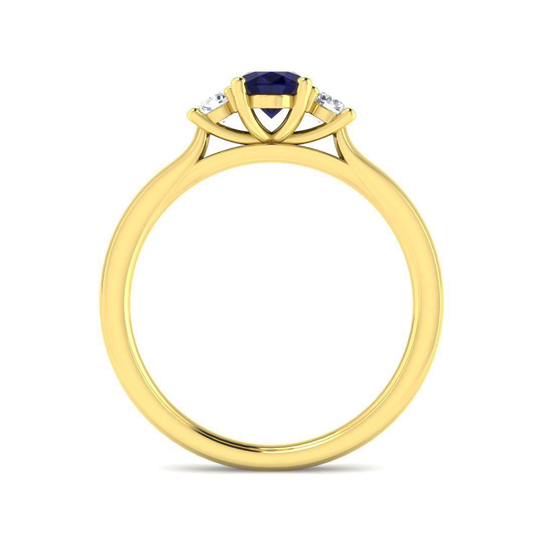 9ct Yellow Gold 1.04ct Blue Sapphire Ring