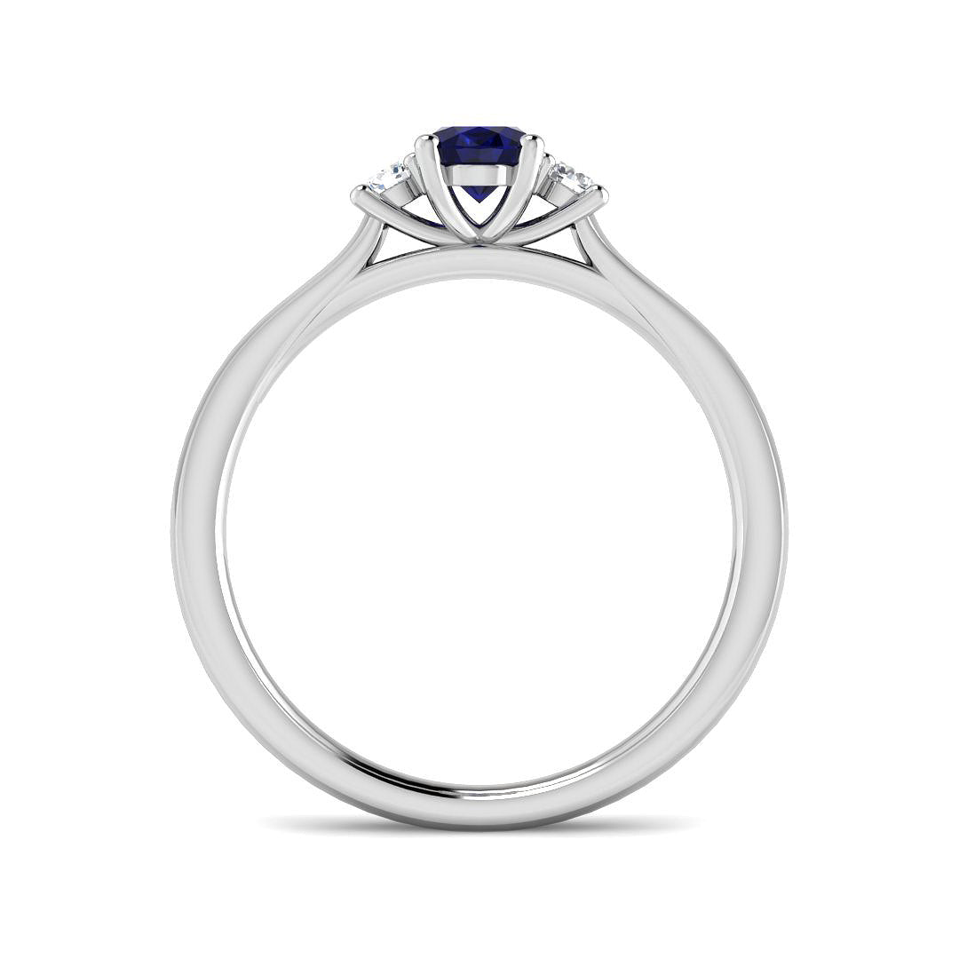 9ct White Gold 0.69ct Blue Sapphire Ring