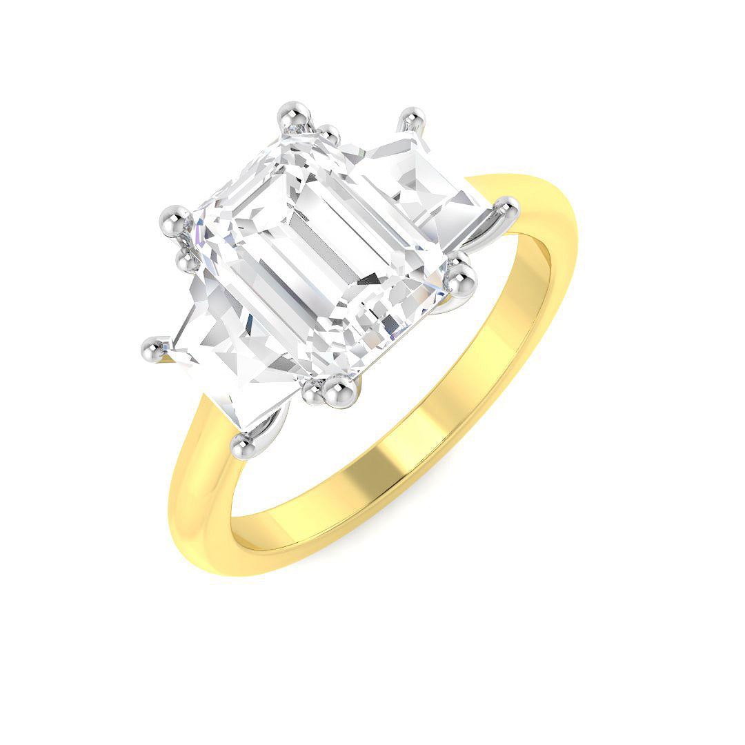 9ct Two-Tone Gold 2.95ct E VS1 Laboratory Grown CVD Ring