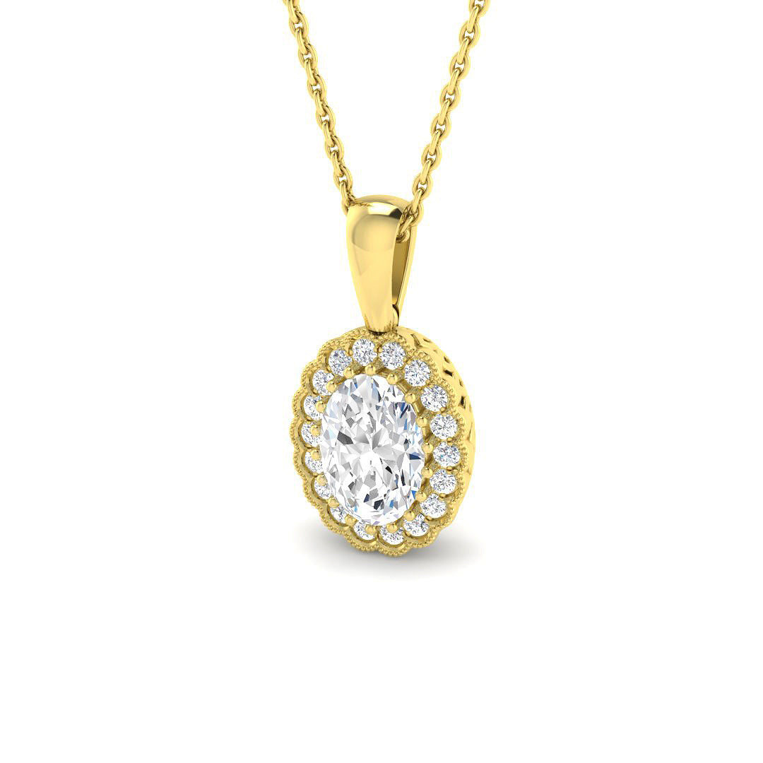 9ct Yellow Gold 1.18ct D VS2 Laboratory Grown CVD Pendant