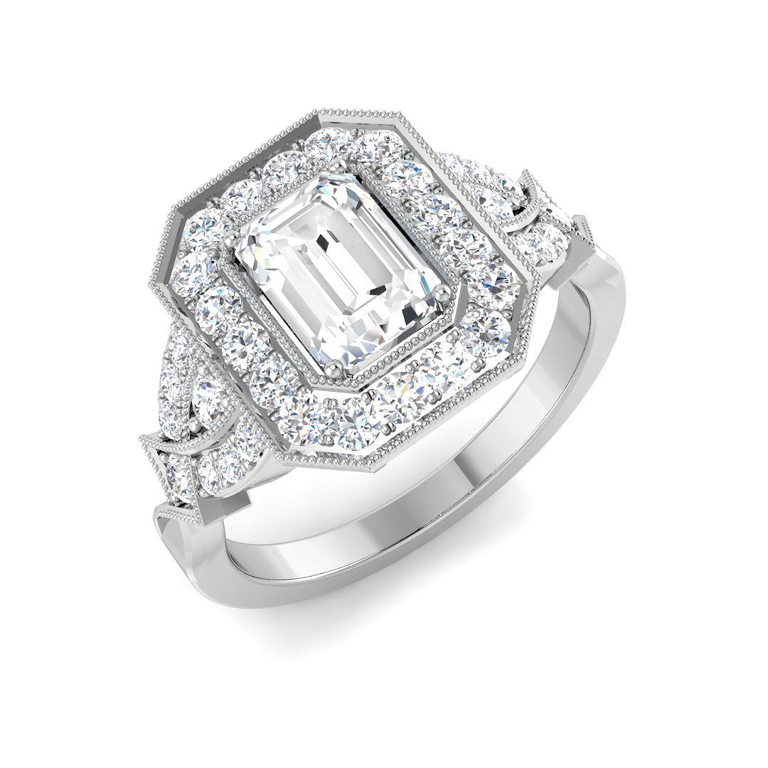 9ct White Gold 1.63ct Laboratory Grown CVD Ring