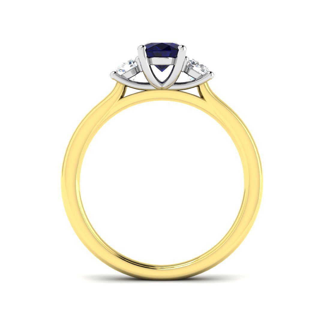 9ct Two-Tone Gold 1.44ct Blue Sapphire Ring
