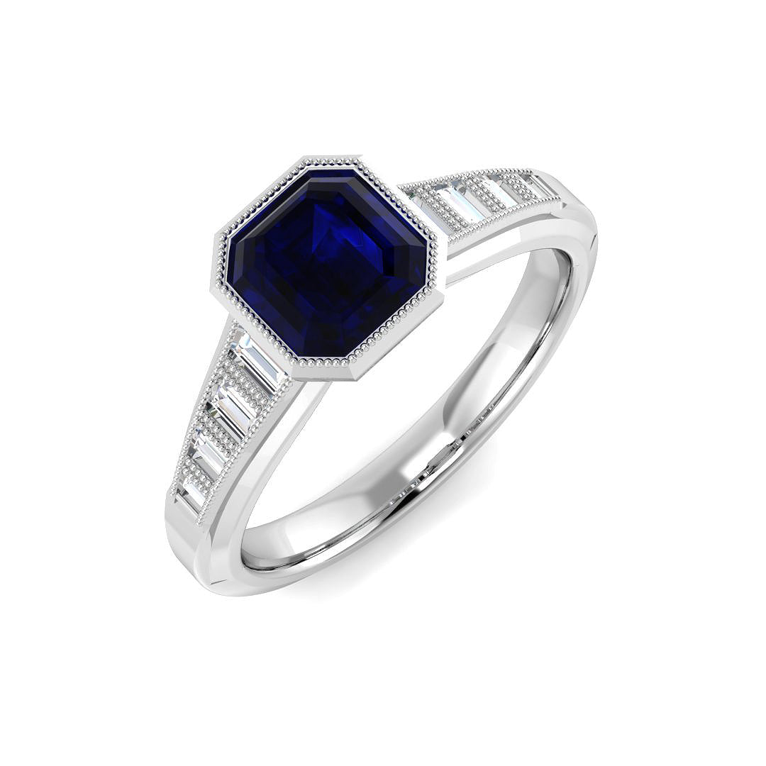 Platinum 1.13ct Blue Sapphire Ring