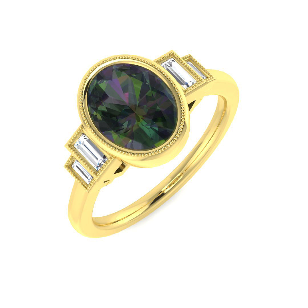 18ct Yellow Gold 1.80ct Teal Sapphire Ring