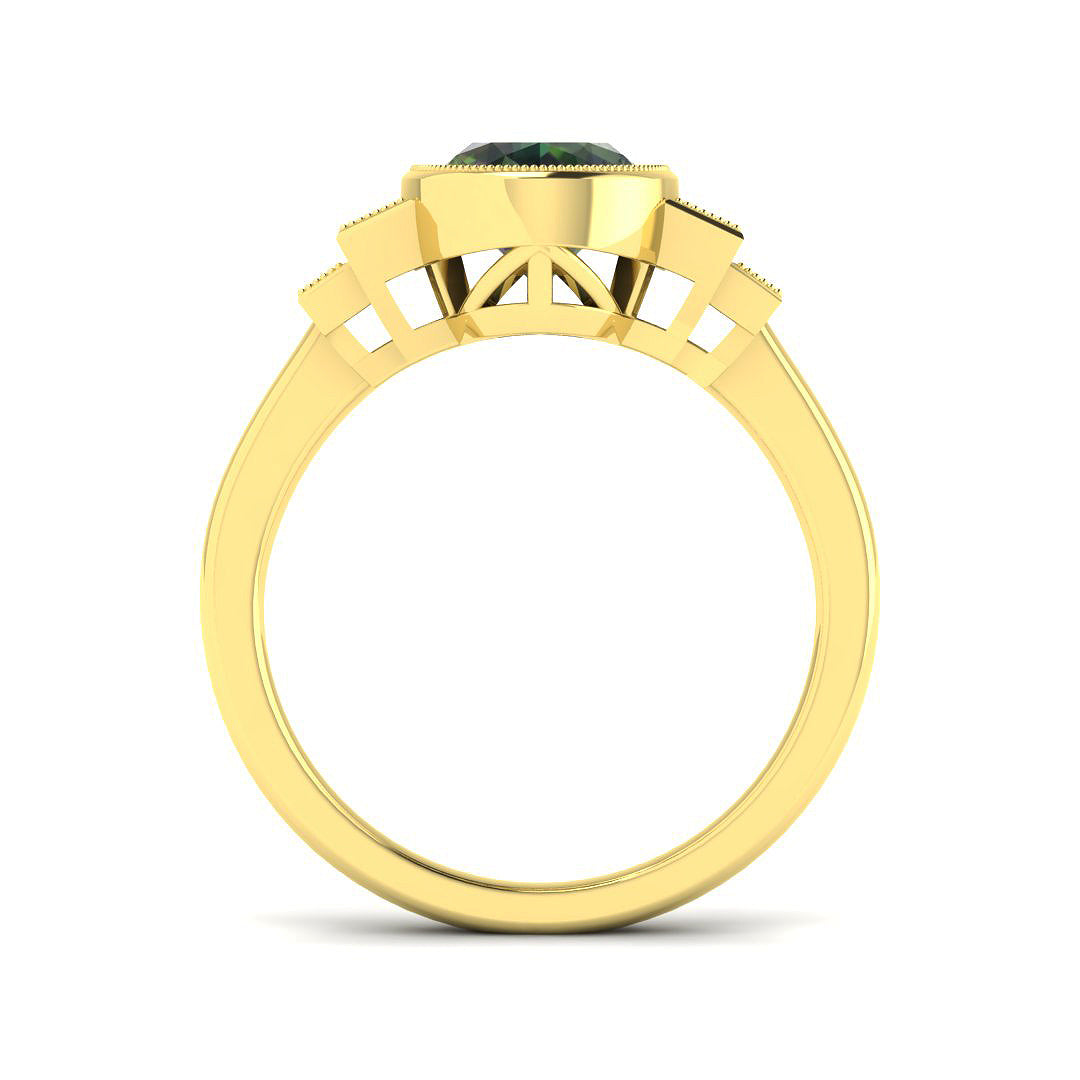 18ct Yellow Gold 1.80ct Teal Sapphire Ring