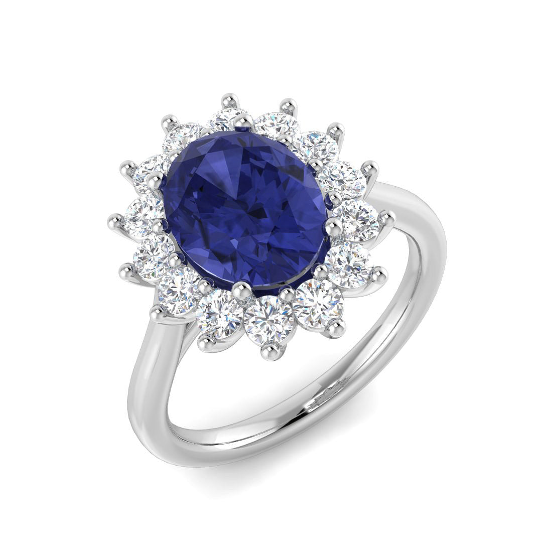 9ct White Gold 3.53ct Tanzanite Ring