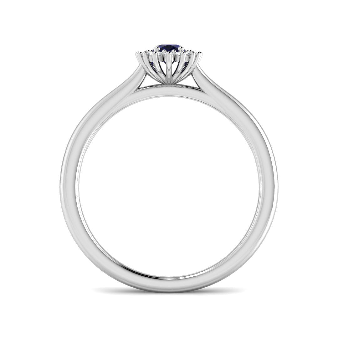 9ct White Gold 0.39ct Blue Sapphire Ring