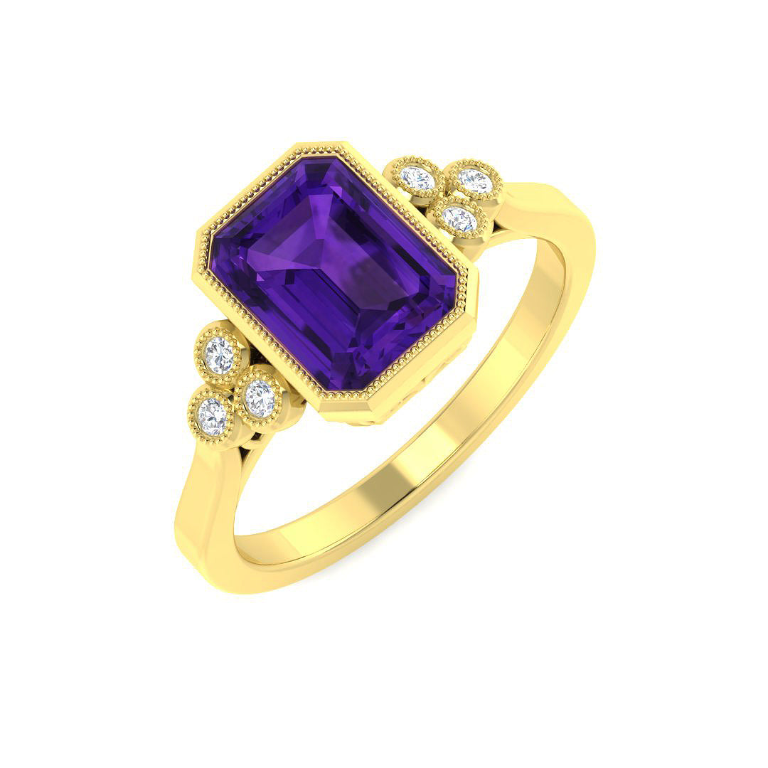 9ct Yellow Gold 1.55ct Amethyst Ring