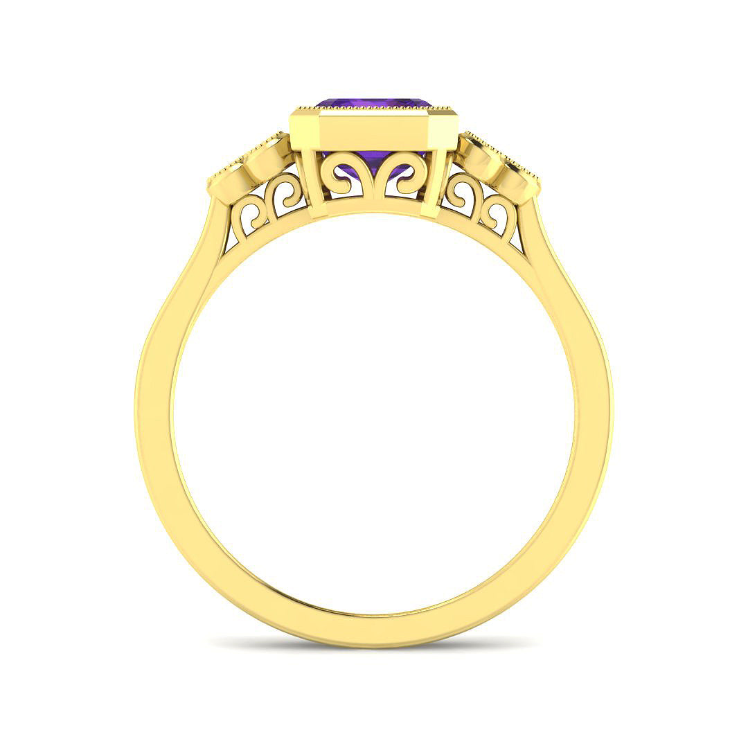 9ct Yellow Gold 1.55ct Amethyst Ring