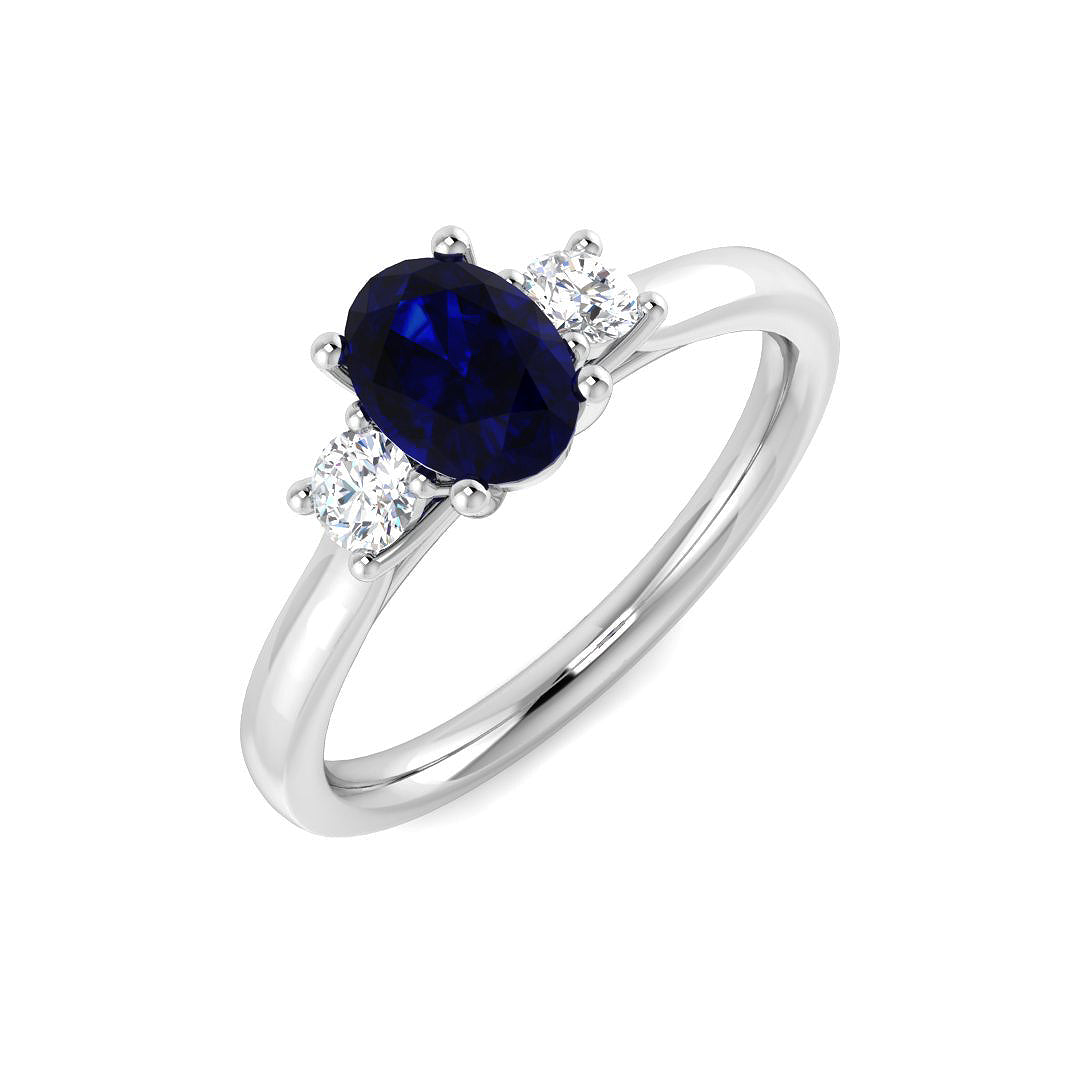 9ct White Gold 1.12ct Blue Sapphire Ring
