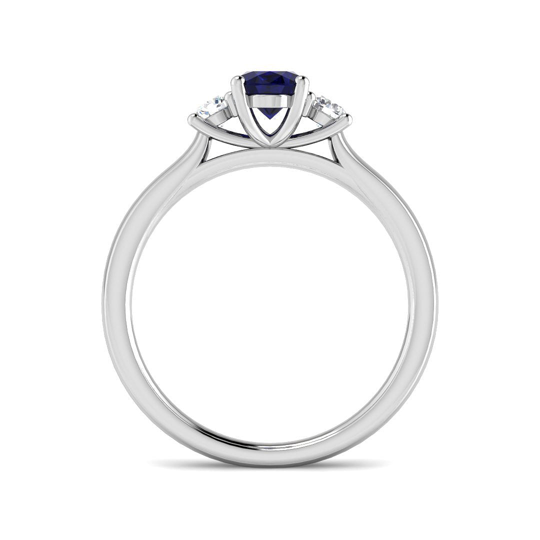 9ct White Gold 1.12ct Blue Sapphire Ring