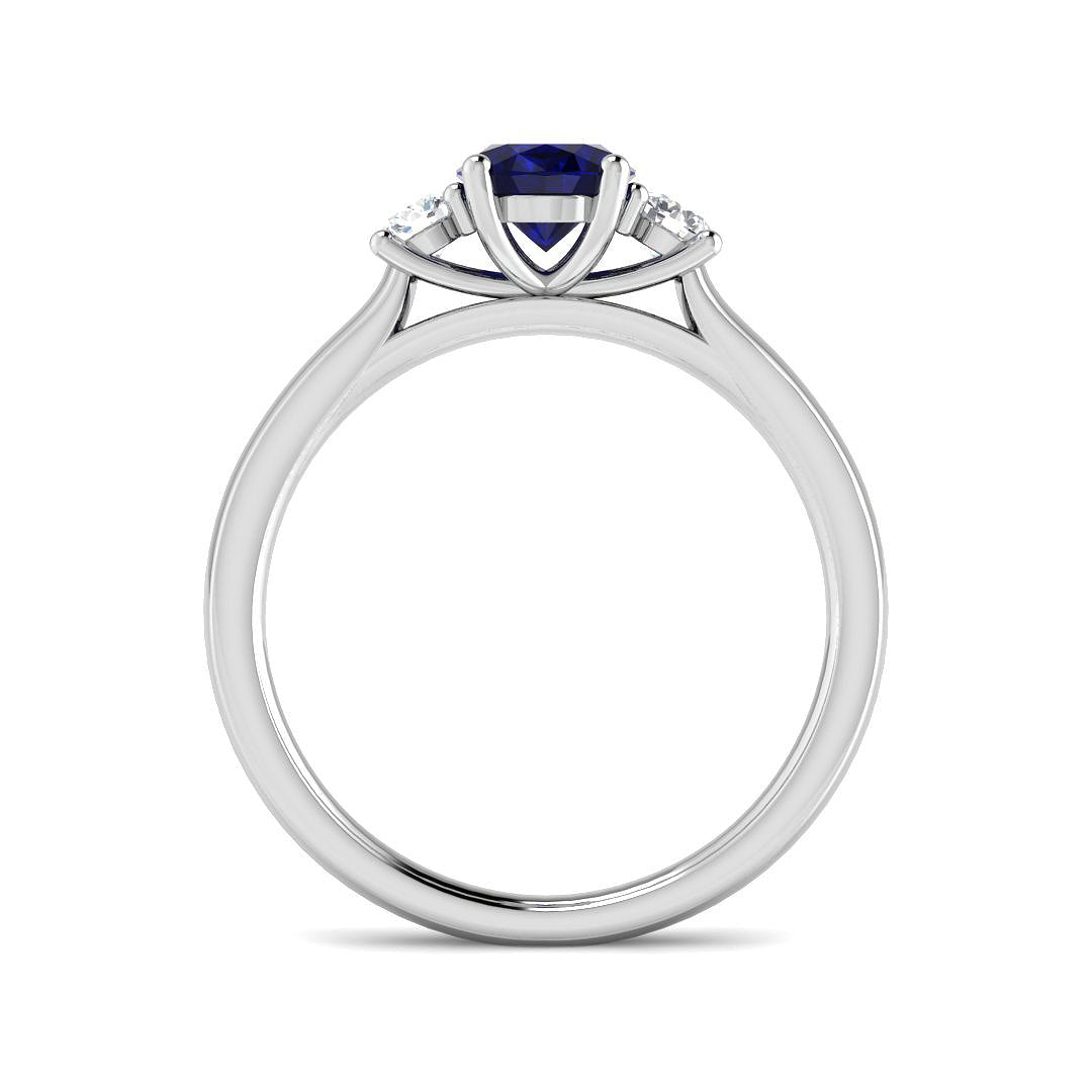 9ct White Gold 1.08ct Blue Sapphire Ring