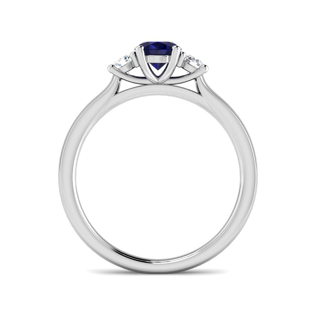 9ct White Gold 0.88ct Blue Sapphire Ring