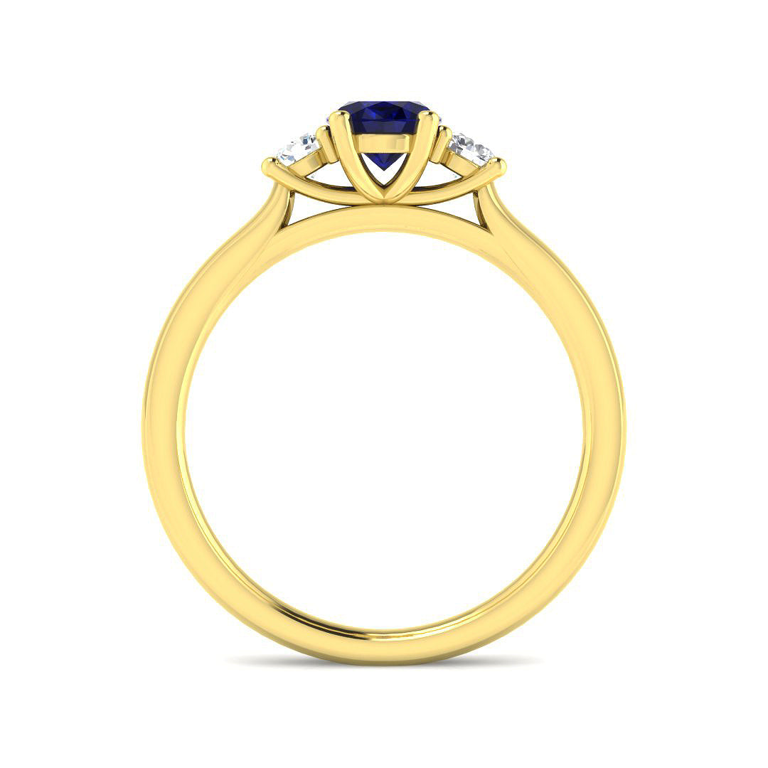 9ct Yellow Gold 0.88ct Blue Sapphire Ring