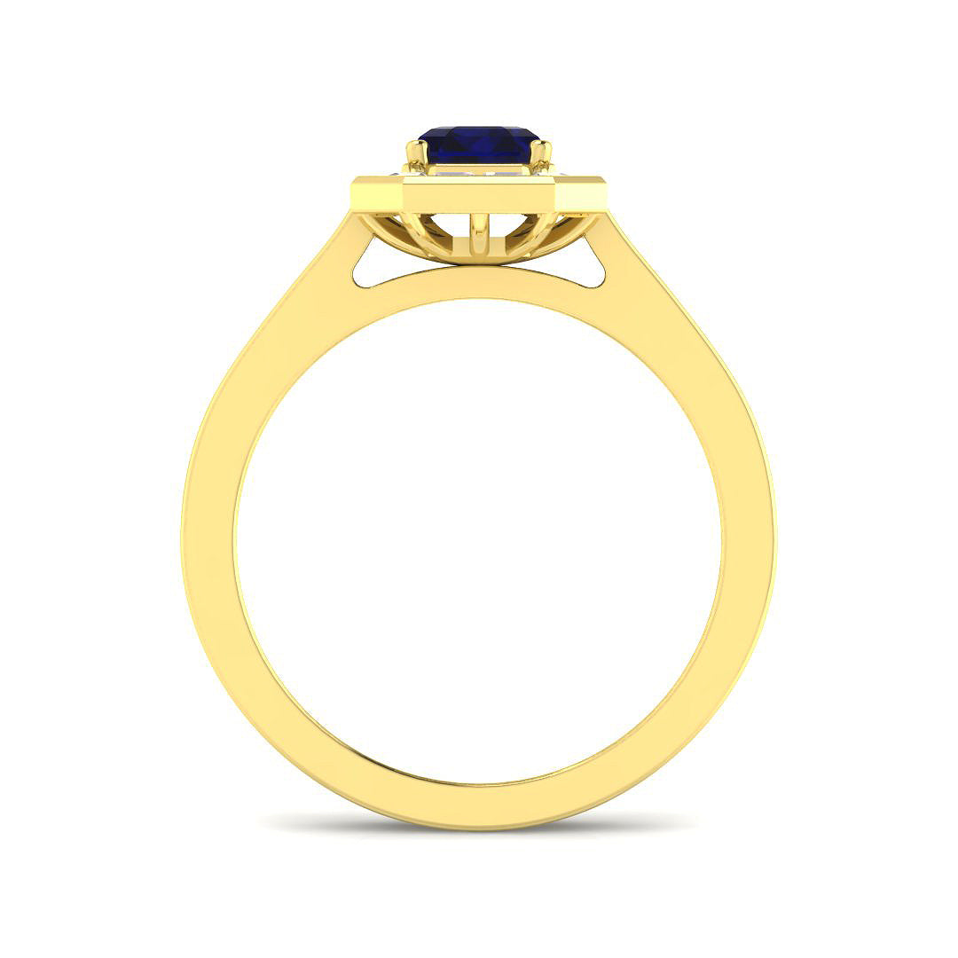 9ct Yellow Gold 1.92ct Blue Sapphire Ring
