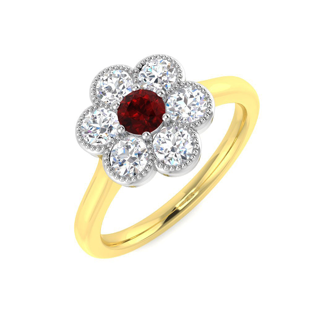 9ct Two-Tone Gold 0.79ct Ruby Ring