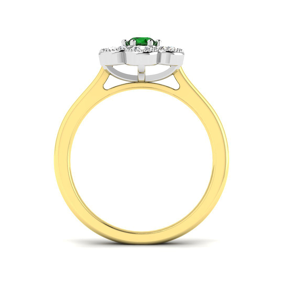 9ct Two-Tone Gold 0.72ct Emerald Ring