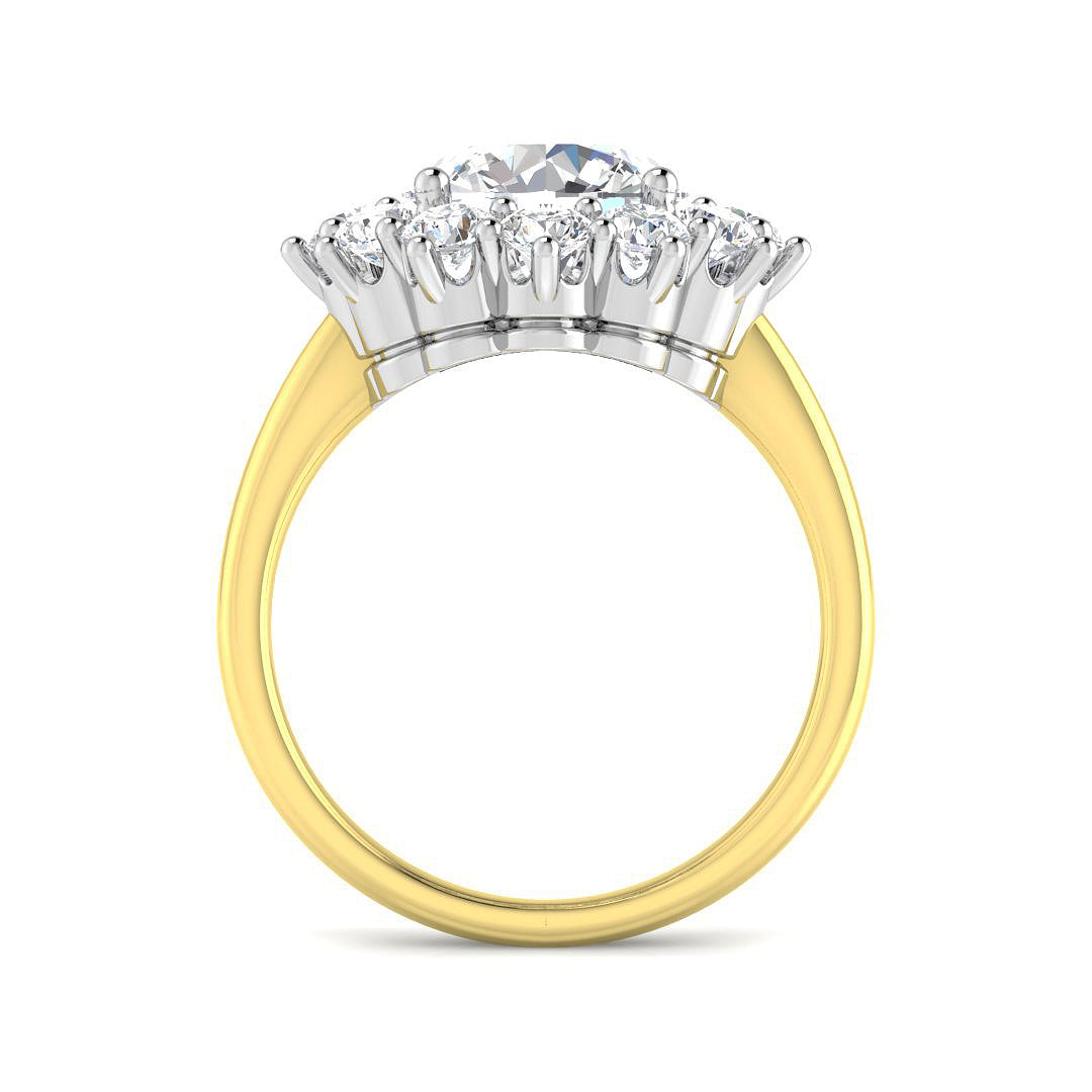9ct Two-Tone Gold 4.22ct F VVS2 Laboratory Grown Cvd Old Cut Ring