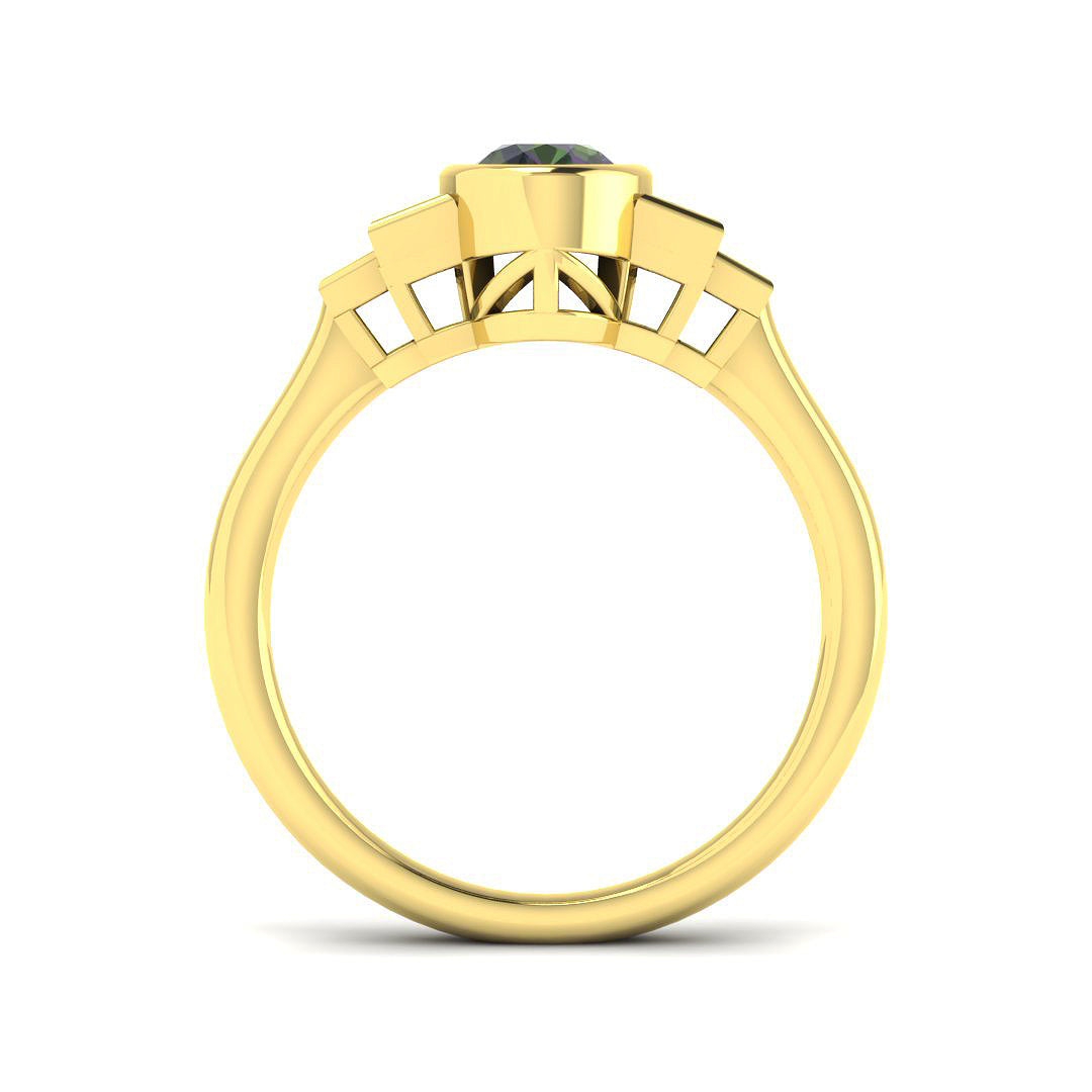 9ct Yellow Gold 1.19ct Teal Sapphire Ring