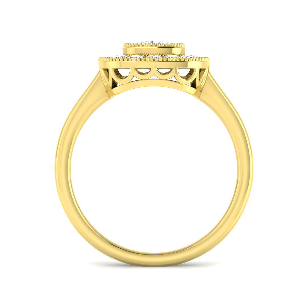9ct Yellow Gold 1.47ct D VS1 Laboratory Grown Cvd Old Cut Ring
