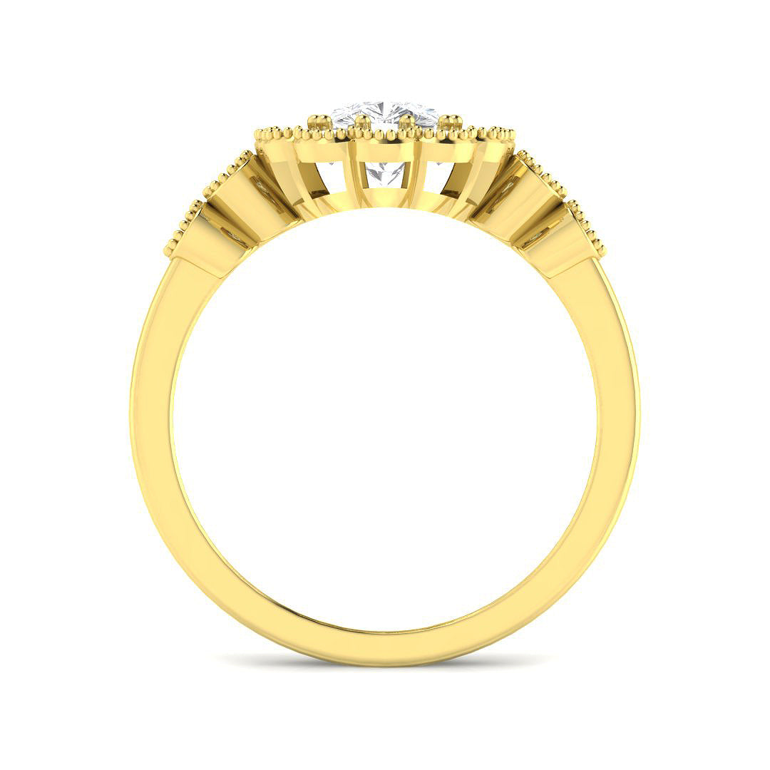 9ct Yellow Gold 1.61ct D VVS2 Laboratory Grown Cvd Old Cut Ring