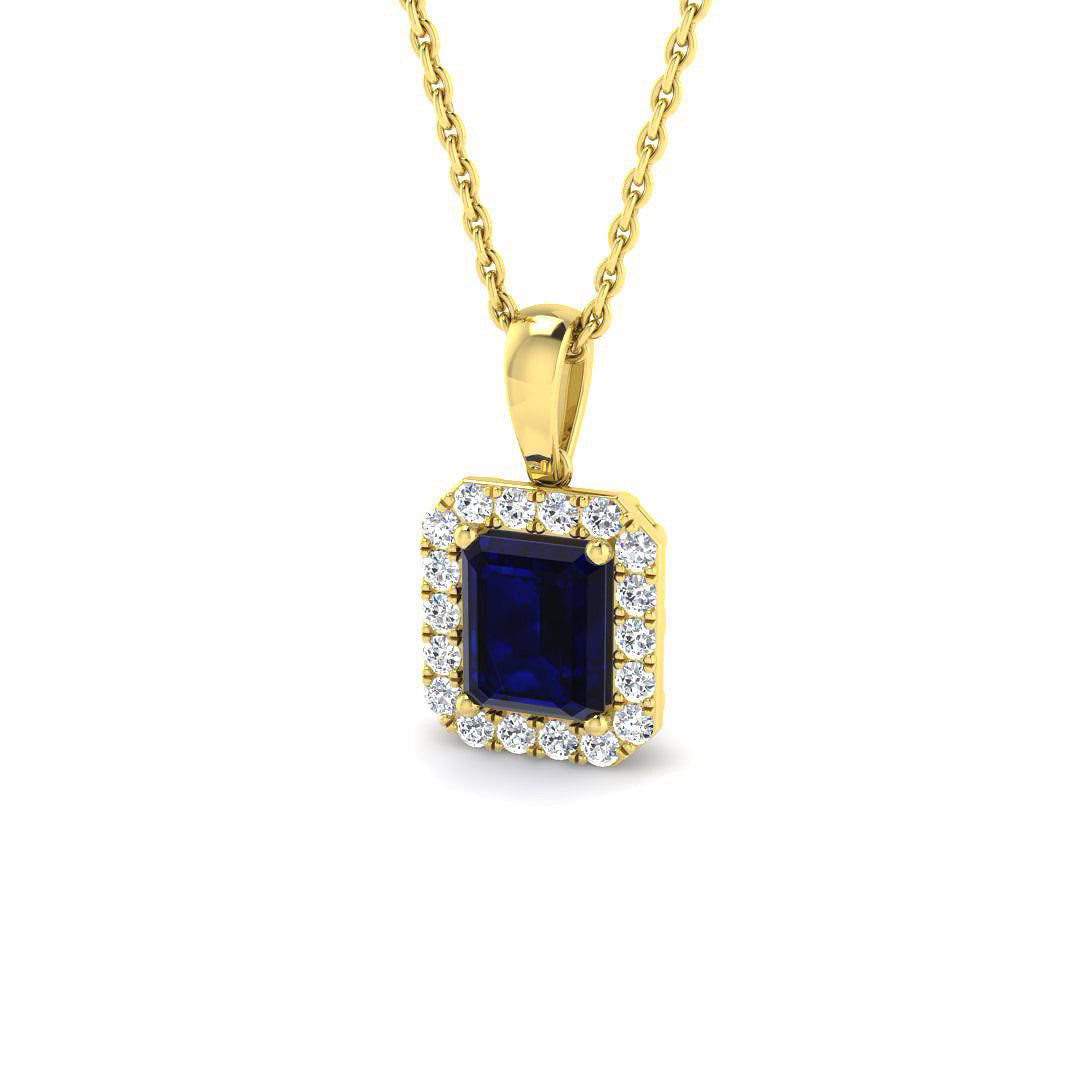 9ct Yellow Gold 1.21ct Blue Sapphire Pendant