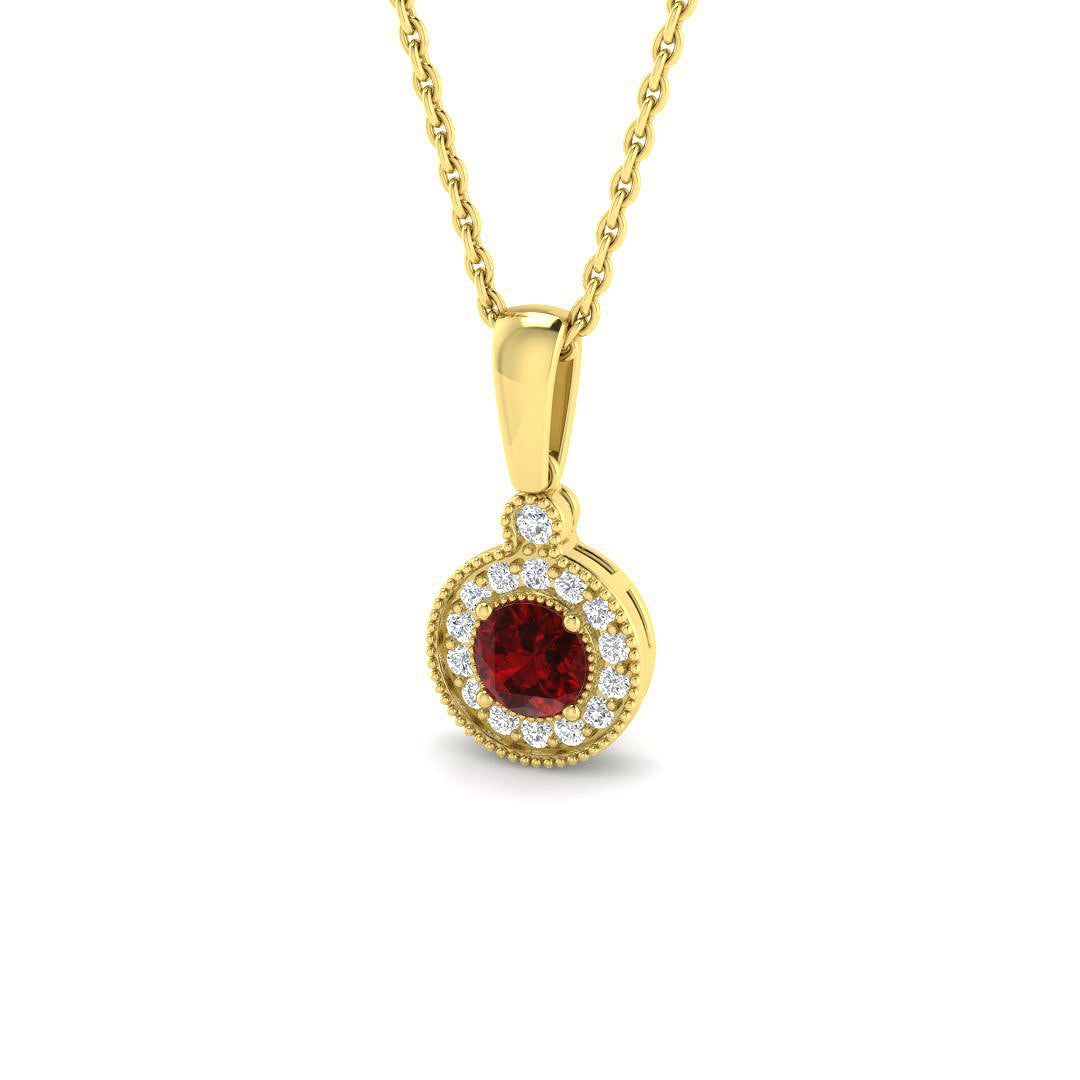 9ct Yellow Gold 0.40ct Ruby Pendant