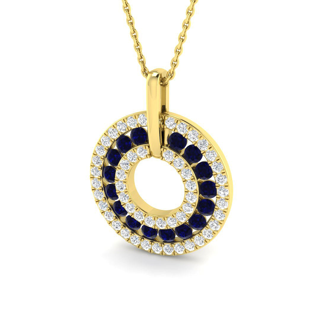 9ct Yellow Gold 1.39ct Blue Sapphire Pendant