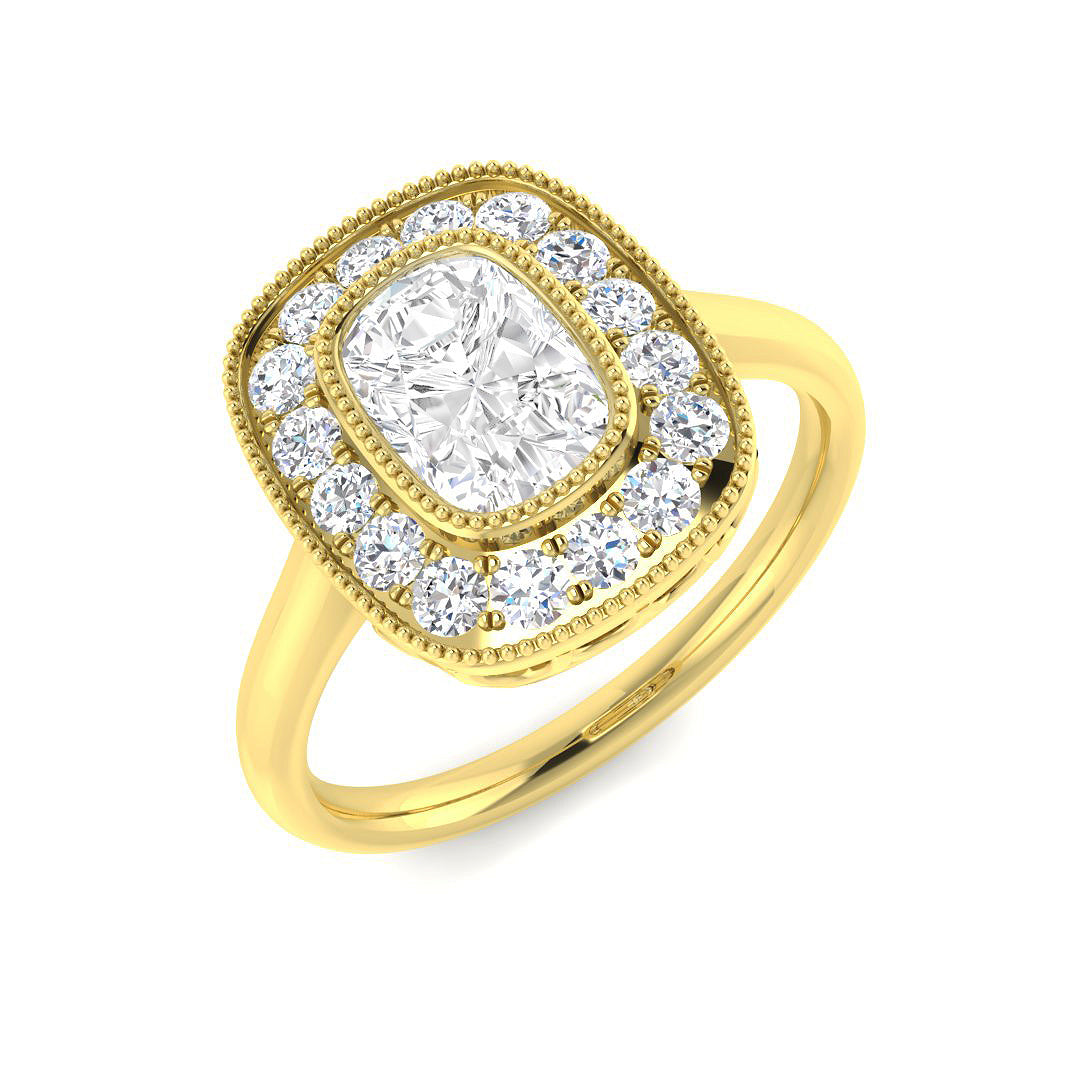 9ct Yellow Gold 1.43ct E VVS2 Laboratory Grown Cvd Old Cut Ring