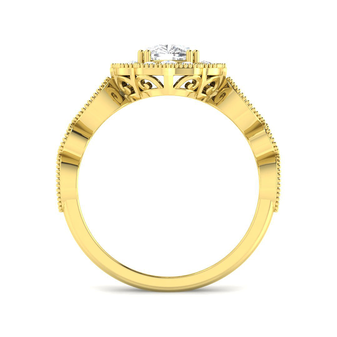 9ct Yellow Gold 1.50ct E VS1 Laboratory Grown Cvd Old Cut Ring
