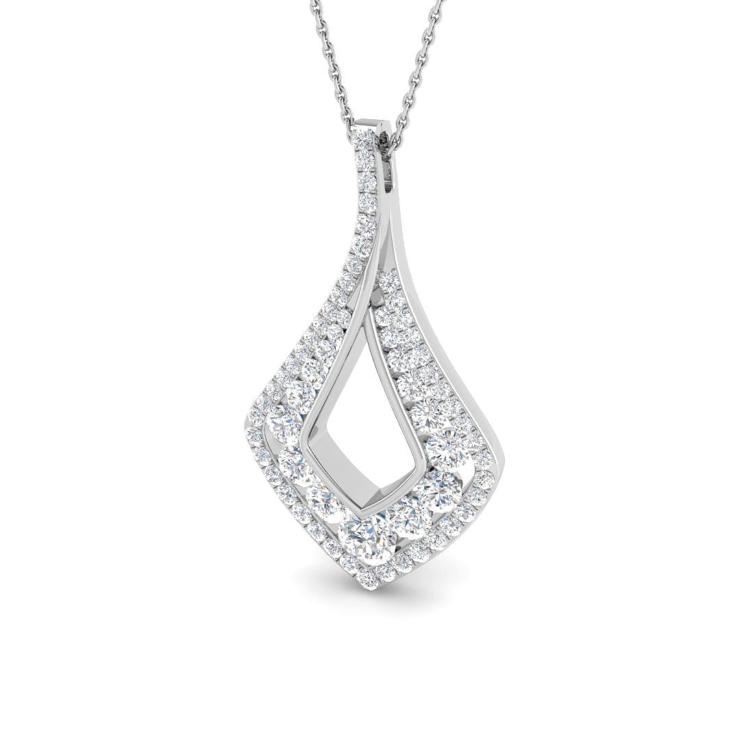9ct White Gold 1.96ct Laboratory Grown CVD Pendant