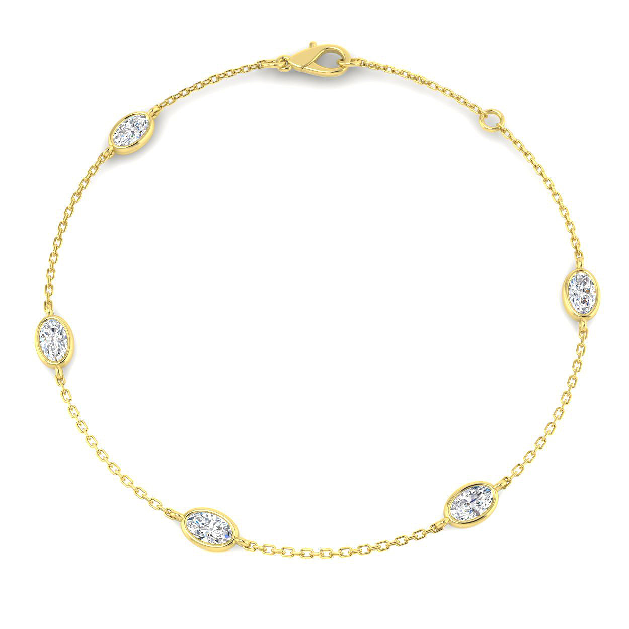 9ct Yellow Gold 0.93ct Laboratory Grown CVD Bracelet