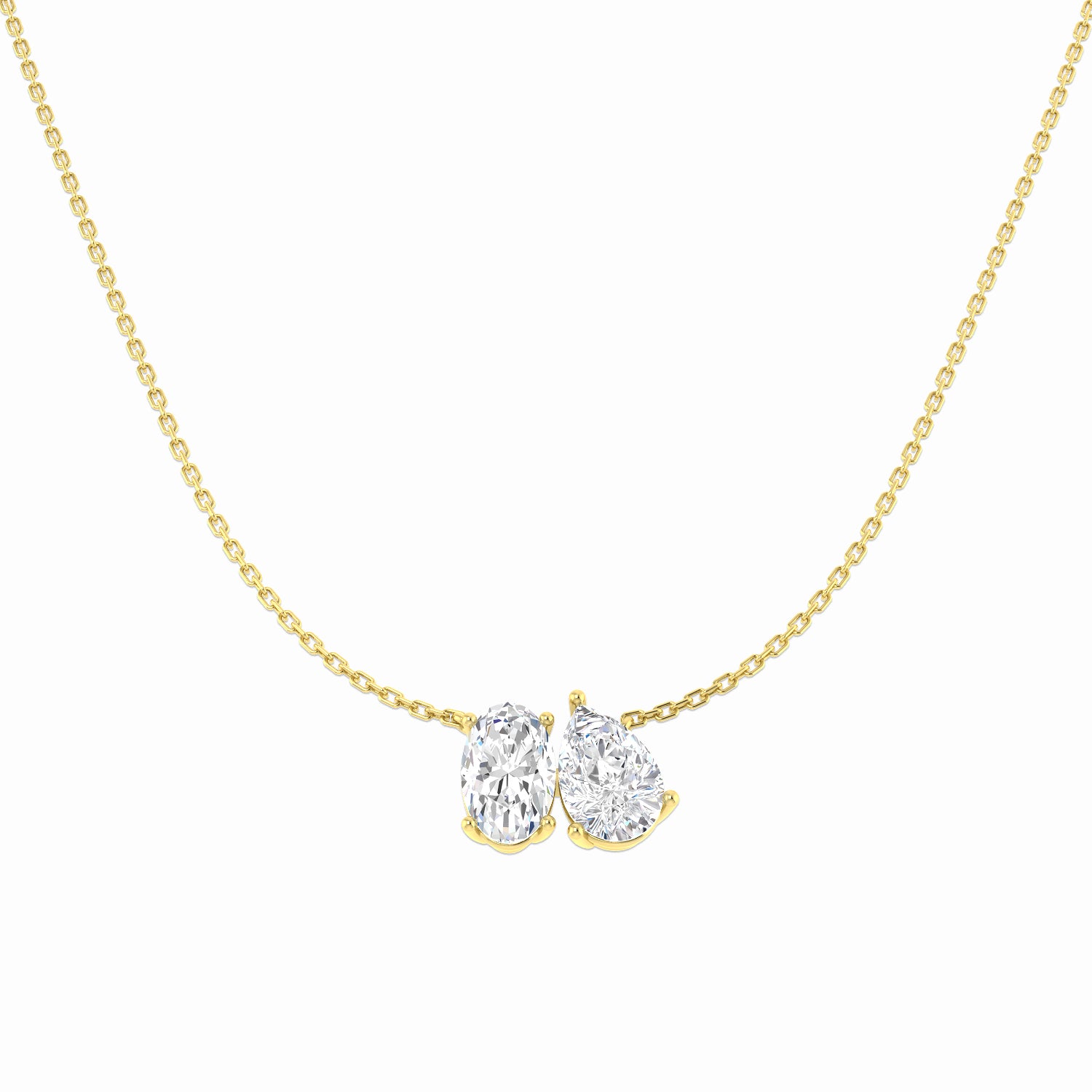9ct Yellow Gold 3.02ct E VS2 Laboratory Grown CVD Necklace